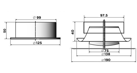 Диффузор стальной приточно-вытяжной FoZa PV-100 Бирюза матовый RAL6034