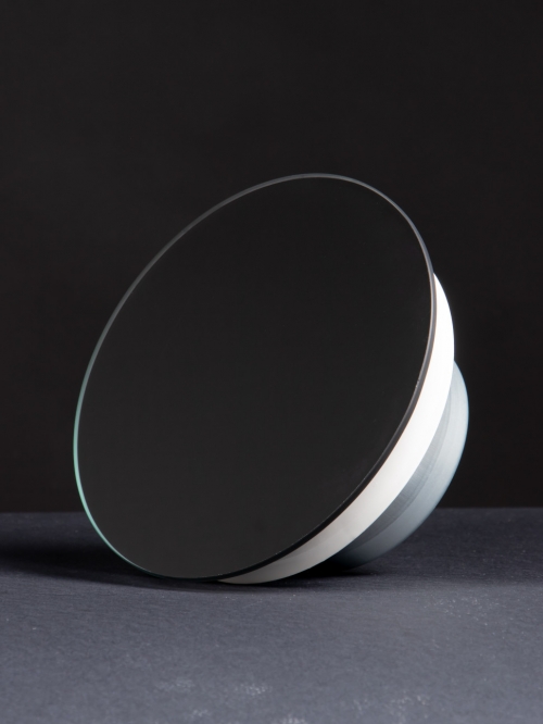 Анемостат со стеклянной внешней частью FOZA D 100 мм. Матовое стекло. Чёрный. RAL 9005. Круглый